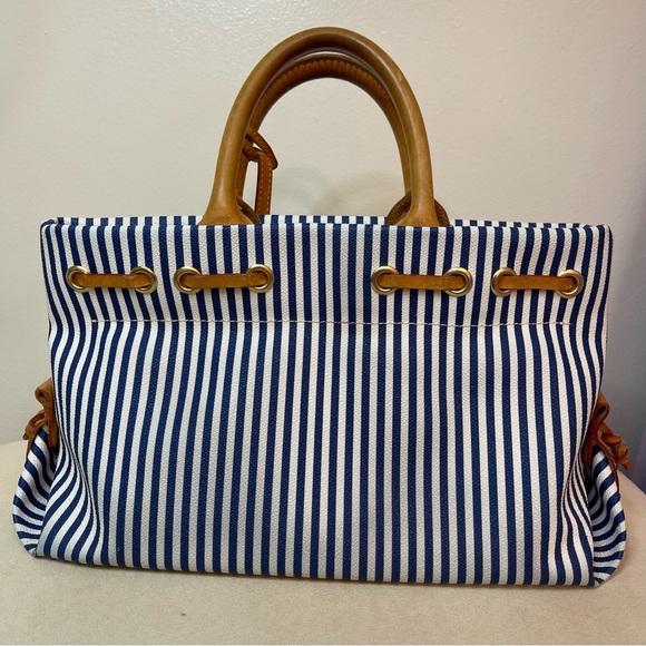 Vintage Dooney & Bourke Striped Canvas Handbag - Picture 4 of 11